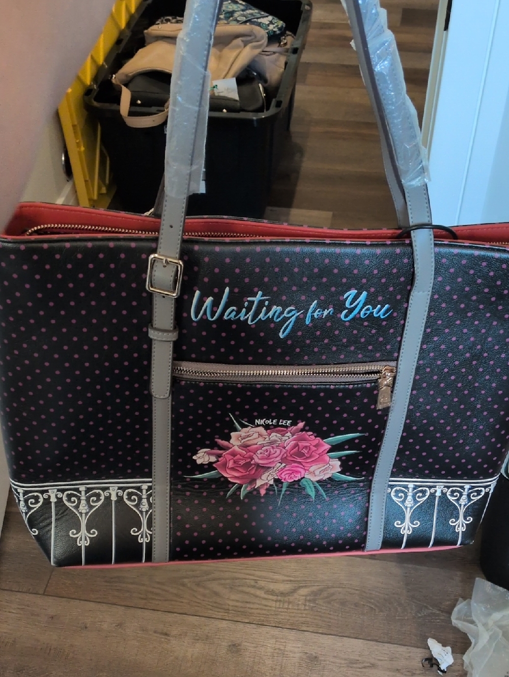 Nicole Lee USA "Waiting For You" Vegan Leather Shopper Tote Bag